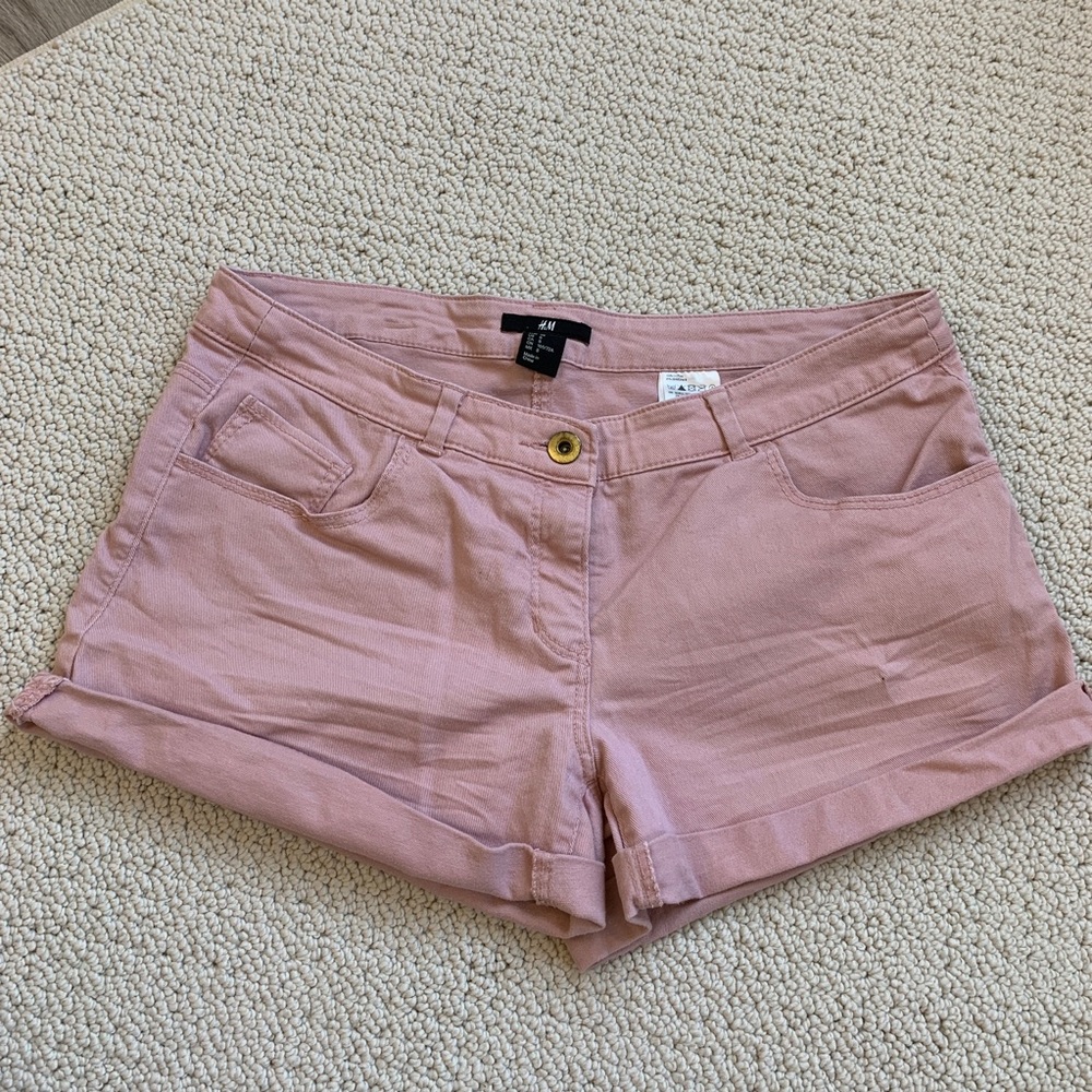 Pink jean shorts